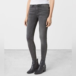 AllSaints Grace Black/Grey Skinny Jeans sz 27